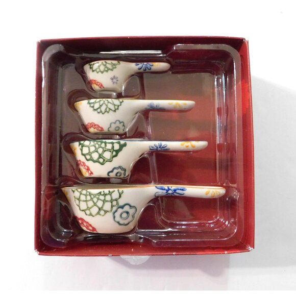 Pier 1 Imports Zinnia Ceramic Measuring Spoons Set Of 4 - Picture 4 of 5